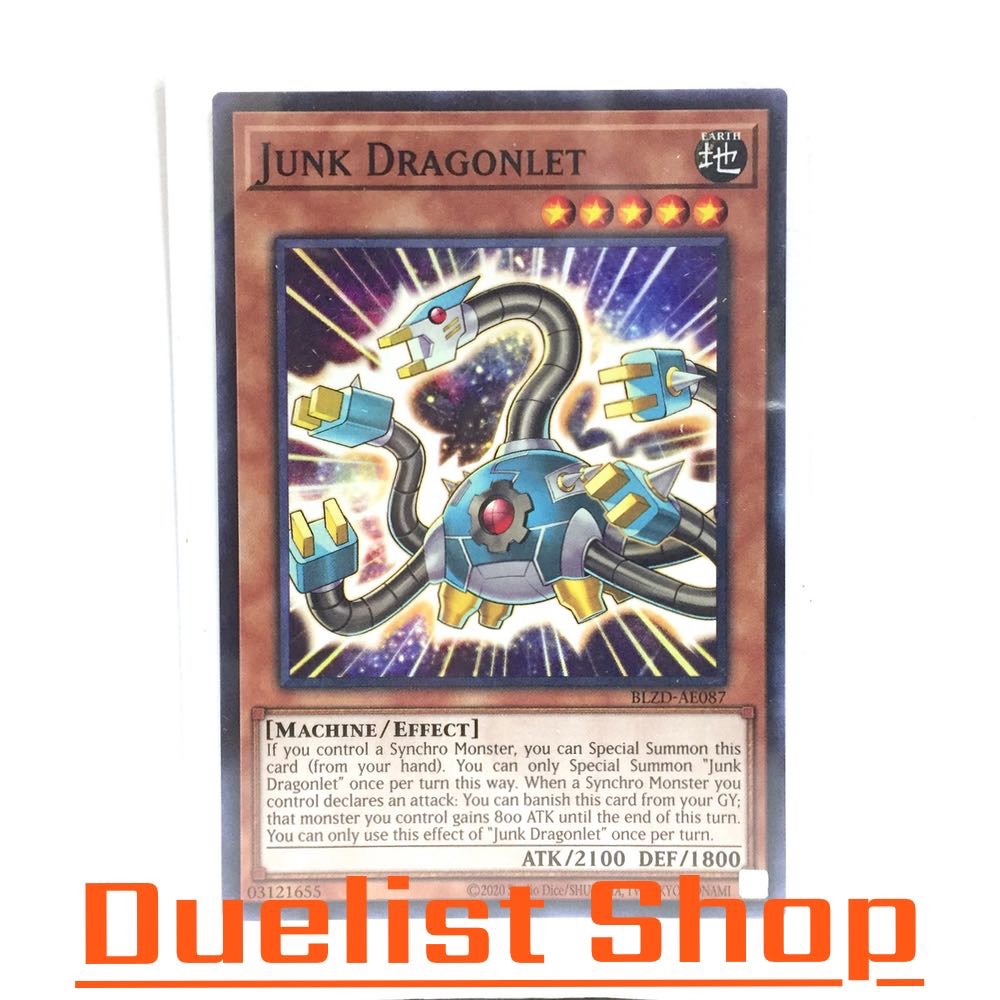 Junk Dragonlet (N) Monster Earth Level5 [Machine/Effect] ชุด BLZD-AE087 การ์ดยูกิโอ (Yu-Gi-Oh!) OCG Asia EN