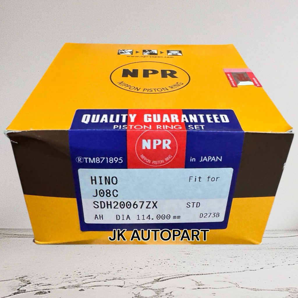 NPR แท้ๆ แหวนลูกสูบ HINO MEGA JO8C รุ่น 3แหวน รหัส SDH20067 แหวนลูกสูบฮีโน่เมก้า/RIIGH.