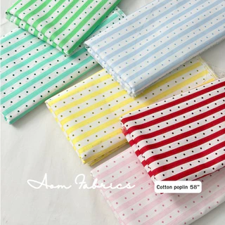 Aom Fabrics🌷ผ้าคอตตอนป๊อปลิน No.1580-1585 น่ารักมาก ผ้านิ่ม หน้ากว้าง 58 นิ้ว ผ้าเมตรนำเข้า พร้อมส่ง