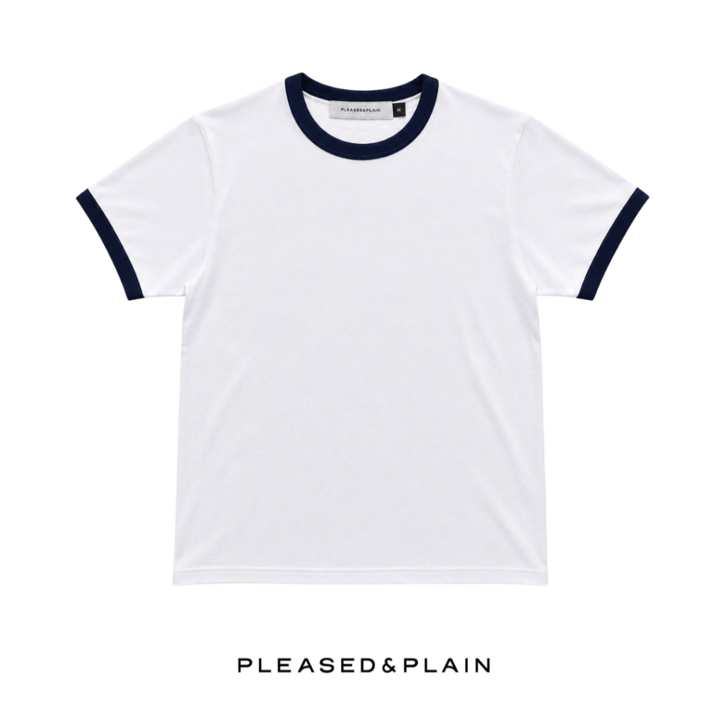 [203] Plain Ringer Cropped T-Shirt เสื้อยืดริงเกอร์ทรงครอปสีพื้น