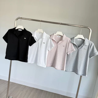 Classy Top • เสื้อโปโลคอวี แต่งอะไหล่ ผ้าร่องใหญ่(มี3ไซส์)