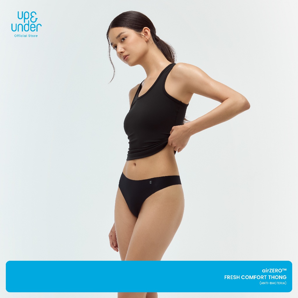 UP&UNDER: airZERO™ Fresh Comfort Thong กางเกงในต้านแบคทีเรียไร้ขอบ ระบายอากาศ ใส่สบาย แอนตี้แบค ทรงจีสตริงเว้าหลัง