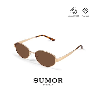 SUMOR : (SM05) แว่นกันแดดผู้หญิงแฟชั่นวินเทจ เลนส์โพลาไรซ์ แว่นกันแดด UV400 เหมาะหน้ากลม | Sunglasses