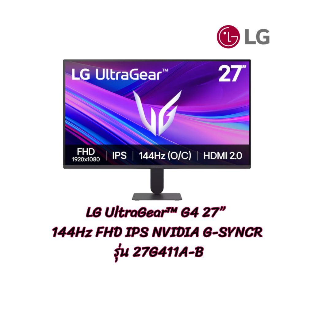 [ผ่อน0%10ด] LG UltraGear™ G4 27” 144Hz FHD IPS NVIDIA G-SYNCR รุ่น 27G411A-B (ชลบุรีส่งฟรี)