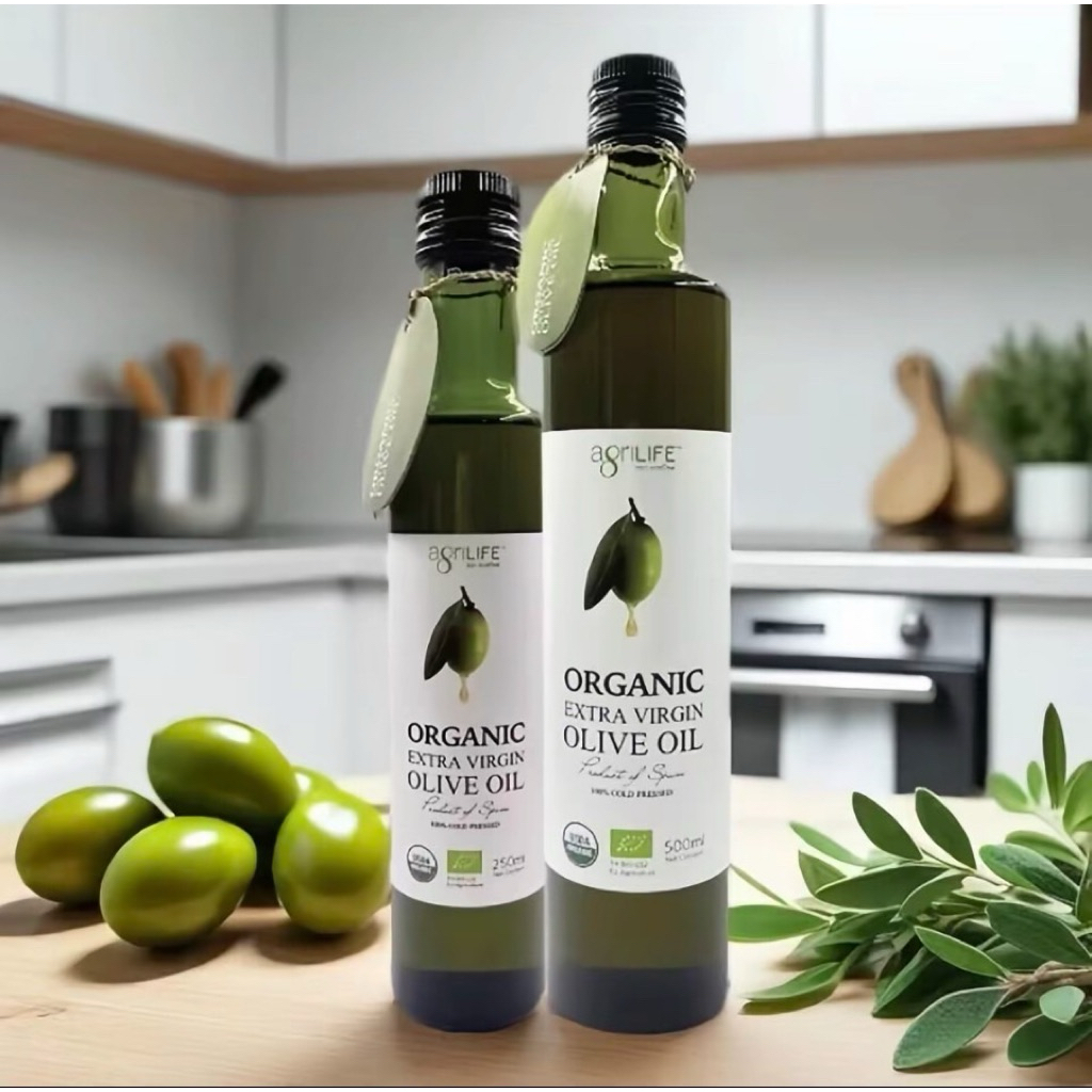 น้ำมันมะกอกสกัดเย็น สำหรับทานสด ออแกนิก น้ำมันธรรมชาติ ORGANIC EXTRA VIRGIN OLIVE OIL ขนาด 250ml, 50