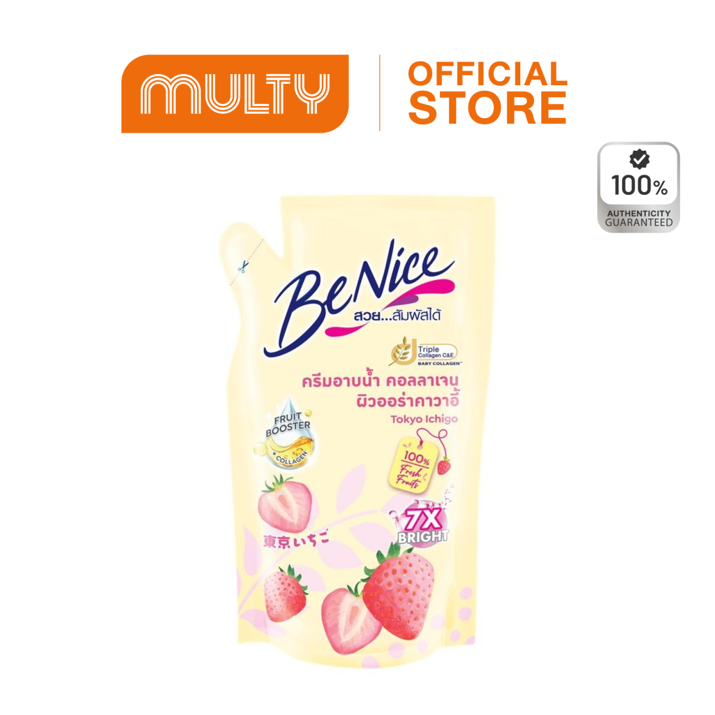 [ถุงเติม] BeNice Tokyo Ichigo Shower Cream Refill 400ml ครีมอาบน้ำ บีไนซ์ ถุงเติม รีฟิล