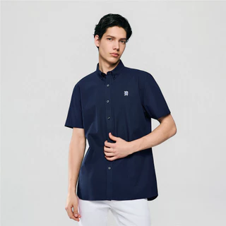 GIORDANO เสื้อเชิ้ตผู้ชายแขนสั้น Men's Oxford Slim Short Sleeve Shirt 01046283