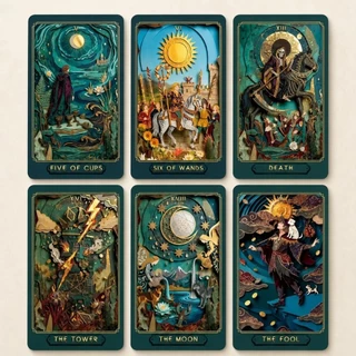 Gilded Age Tarot ไพ่ยิปซีแท้ธีมงานศิลปะ กระดาษ 3 มิติ Paper-Cutting ไพ่ยิปซี ไพ่ทาโรต์ Tarot Cards