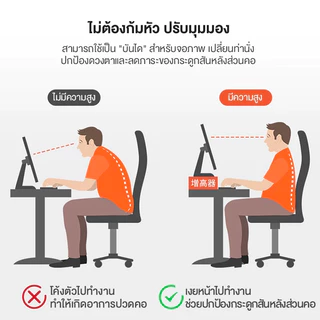 เคลียร์สต็อก ！！ชั้นวางคอม โต๊ะทำงาน ไม้คุณภาพสูง ช่วยลดอาการปวดคอและหลัง ขนาด 50x20x8.5cmสำหรับทำงาน เรียนออนไลน์