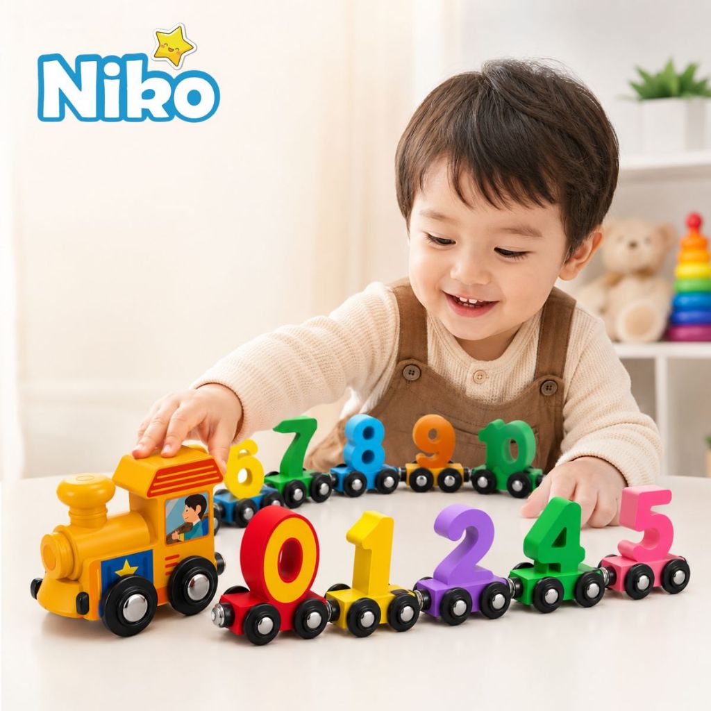 NIKO ของเล่นแม่เหล็ก รถไฟตัวอักษร Magnetic Train ABC Toy ของเล่นเสริมพัฒนาการเด็ก 3+ Montessori 27 ชิ้น