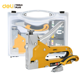 Deli เครื่องยิงแม็ก ชุดแม็กยิงบอร์ด ชุด 5 ชิ้น แถมฟรี ลูกแม็ก อุปกรณ์ครบชุดในกล่อง Staple Gun Set