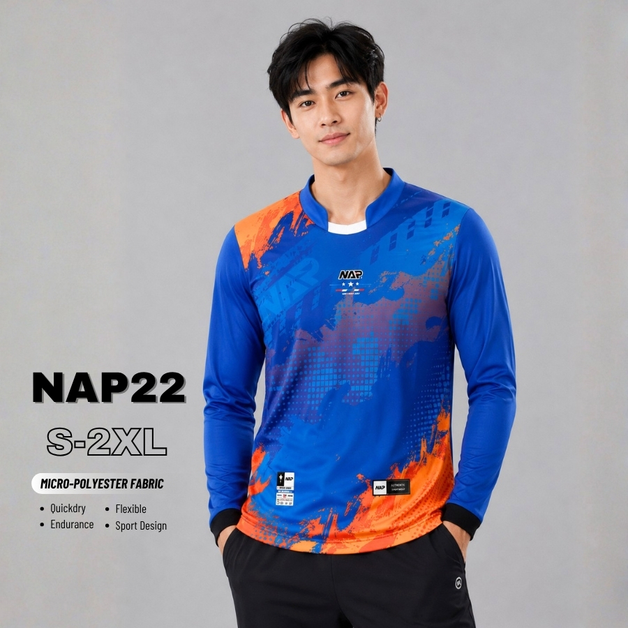 NAPSPORT เสื้อกีฬาแขนยาว รุ่น NAP22 ผ้าไมโคร ไซส์ S-2XL