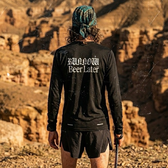 RUN NOW BEER LATER "CLASSIC" Running Shirt Long Sleeve Rebel