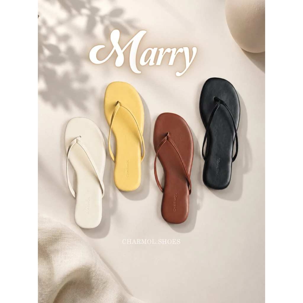 รุ่น Marry🎀 รองเท้าแตะแบบหนีบ หนังนิ่มพื้นนุ่ม charmol.shoes