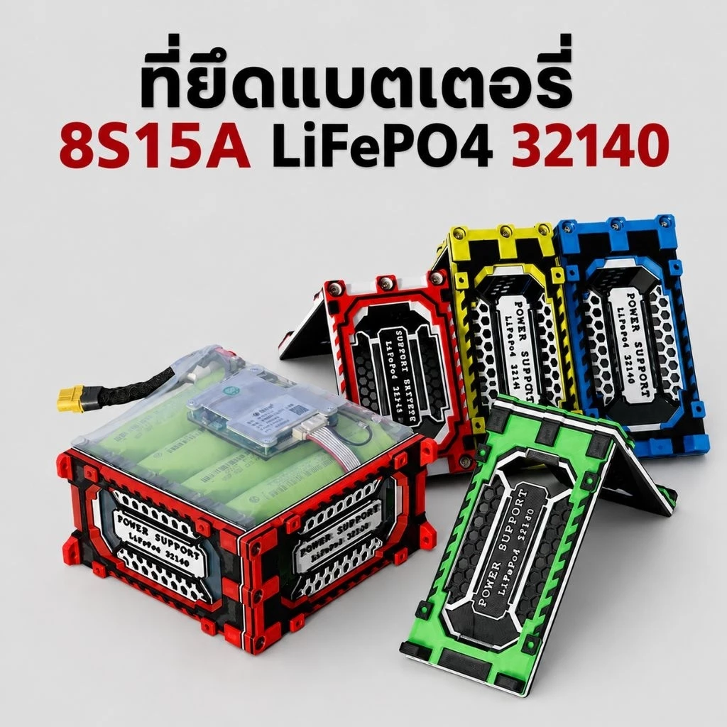 ที่ยึดแบตเตอรี่ลำโพงdiy สำหรับแบต8S15A, 6S15A, 4S15A LiFePo4 3Dprint