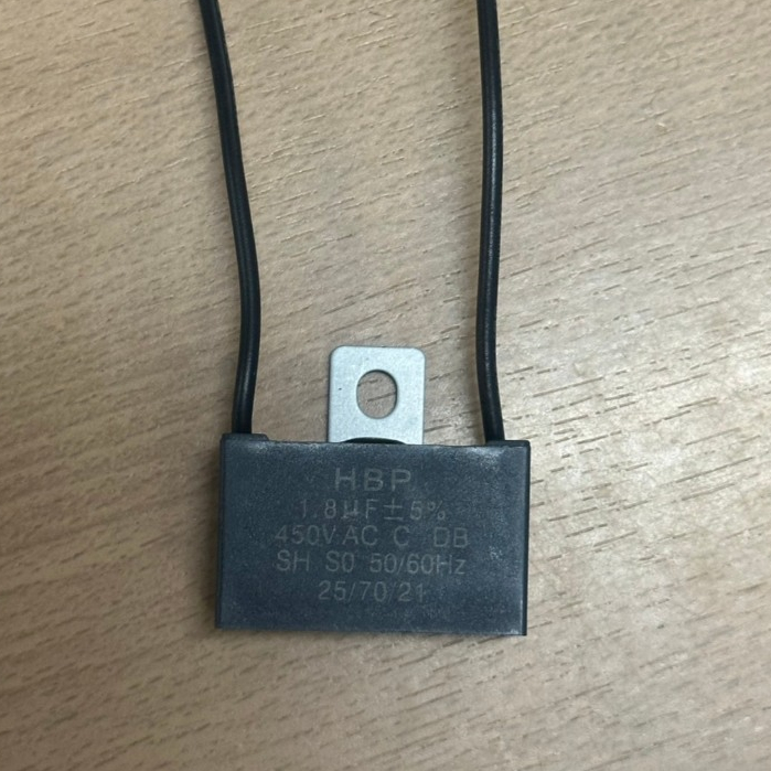 คาปาซิเตอร์ พัดลมทั่วไป 18" นิ้ว 1.8uF 400-500V (เหลี่ยมมีสาย) อะไหล่พัดลม
