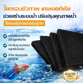 ไส้กรองชีวภาพ ฟองน้ำกรองตู้ปลา เพาะแบคทีเรีย เพิ่มออกซิเจน น้ำใสเร็ว กรองของเสีย ใช้ซ้ำได้