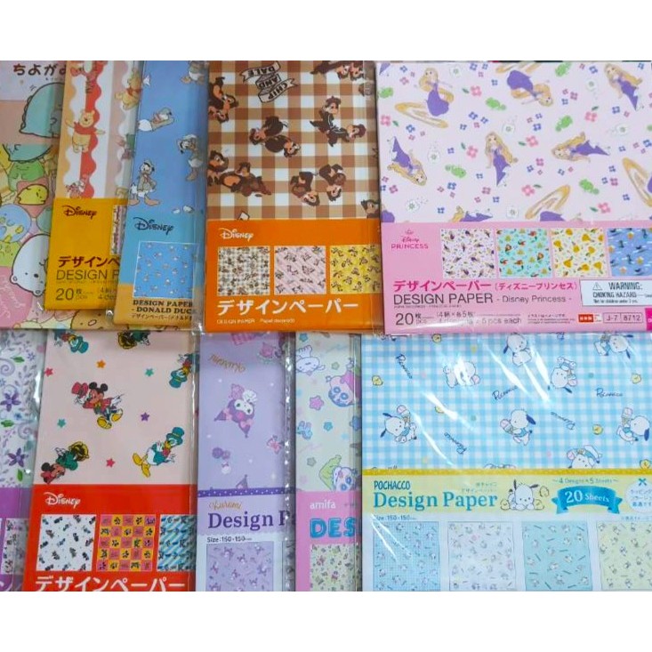 Characters Origami paper กระดาษพับ โอริกามิ ศิลปะ ประดิษฐ์ ของแท้จากญี่ปุ่น ดิสนีย์ kirby พูห์ โดเรม่อน คิตตี้ sanrio