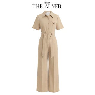 Thealner-AN384 (เซตเสื้อลายริ้วคอปกแขนสั้นกางเกงขายาว)