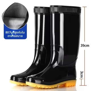 พร้อมจัดส่ง รองเท้าบูท (Size: 39-45)เหมาะทุกการใช้งาน ทนทานต่อการสึกหรอ รองเท้ากันน้ำสีดำ แบบสูง แบบยาวสีดำ คุณภาพดี