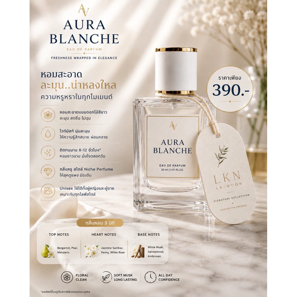 หอมสะอาดแบบคนดูแพง AURA BLANCHE 🌸