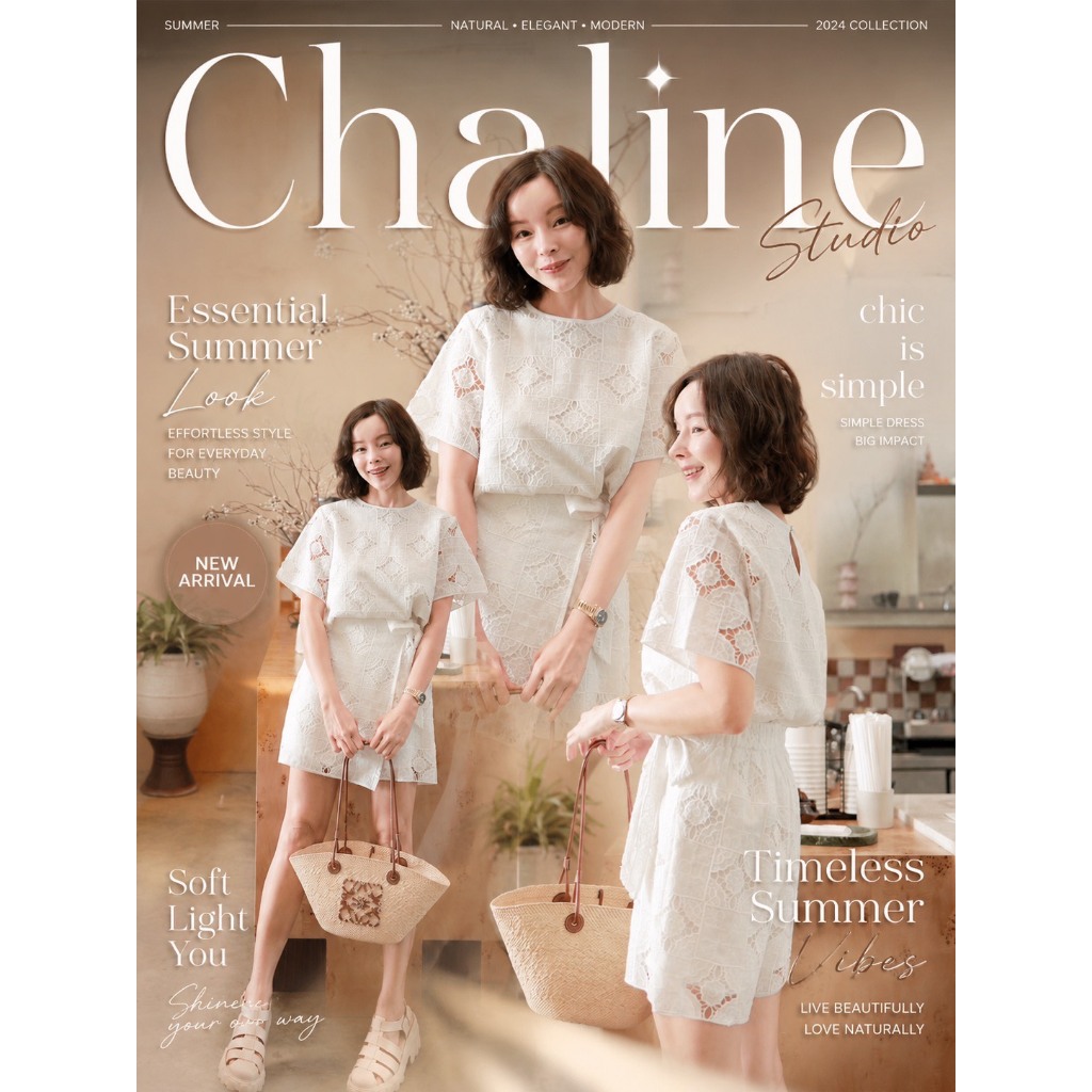 •CHALINE STUDIO• P&C 84684 Set2pcs. เซตผ้าลูกไม้คอตตอนเนื้อผ้านุ่มหนาอย่างดี ลายฉลุสวย