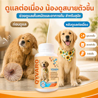 Qyvaro เสริมอาหารสุนัข ป้องกันเห็บหมัด แบบกิน ทำลายวงจรปรสิต ลดคัน ปรสิตภายใน