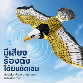 【COD】เหยี่ยวไล่นก มีเสียง มีไฟที่ตา ปีกขยับคะ มีประสิทธิภาพในการไล่นก ใส่ถ่านAA