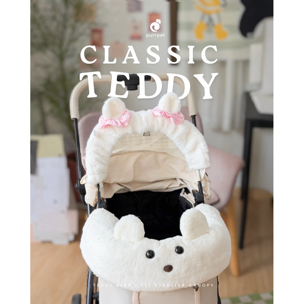 Teddy Bear Pet Stroller Canopy - Purrpet