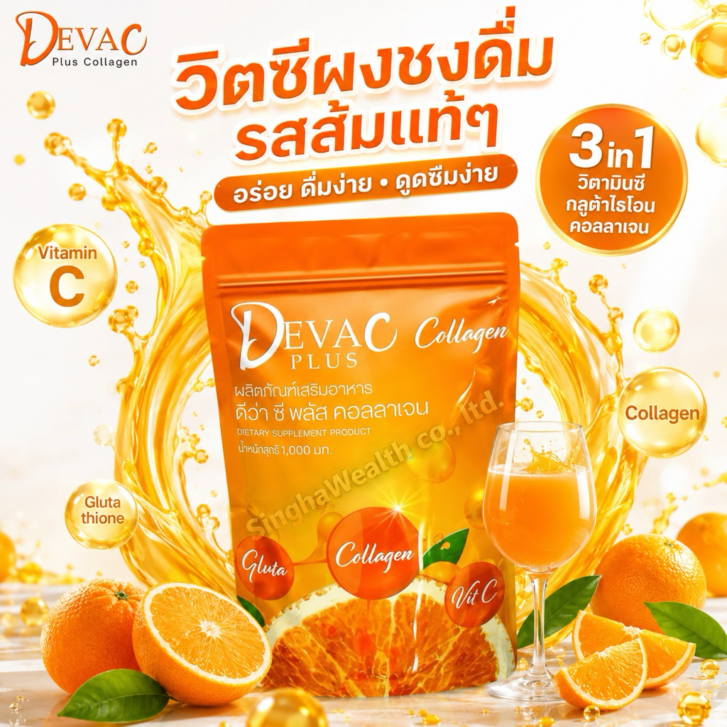 ดีว่า ซี พลัส คอลลาเจน ..วิตามินซี ..1000 มก. Deva C Collagen