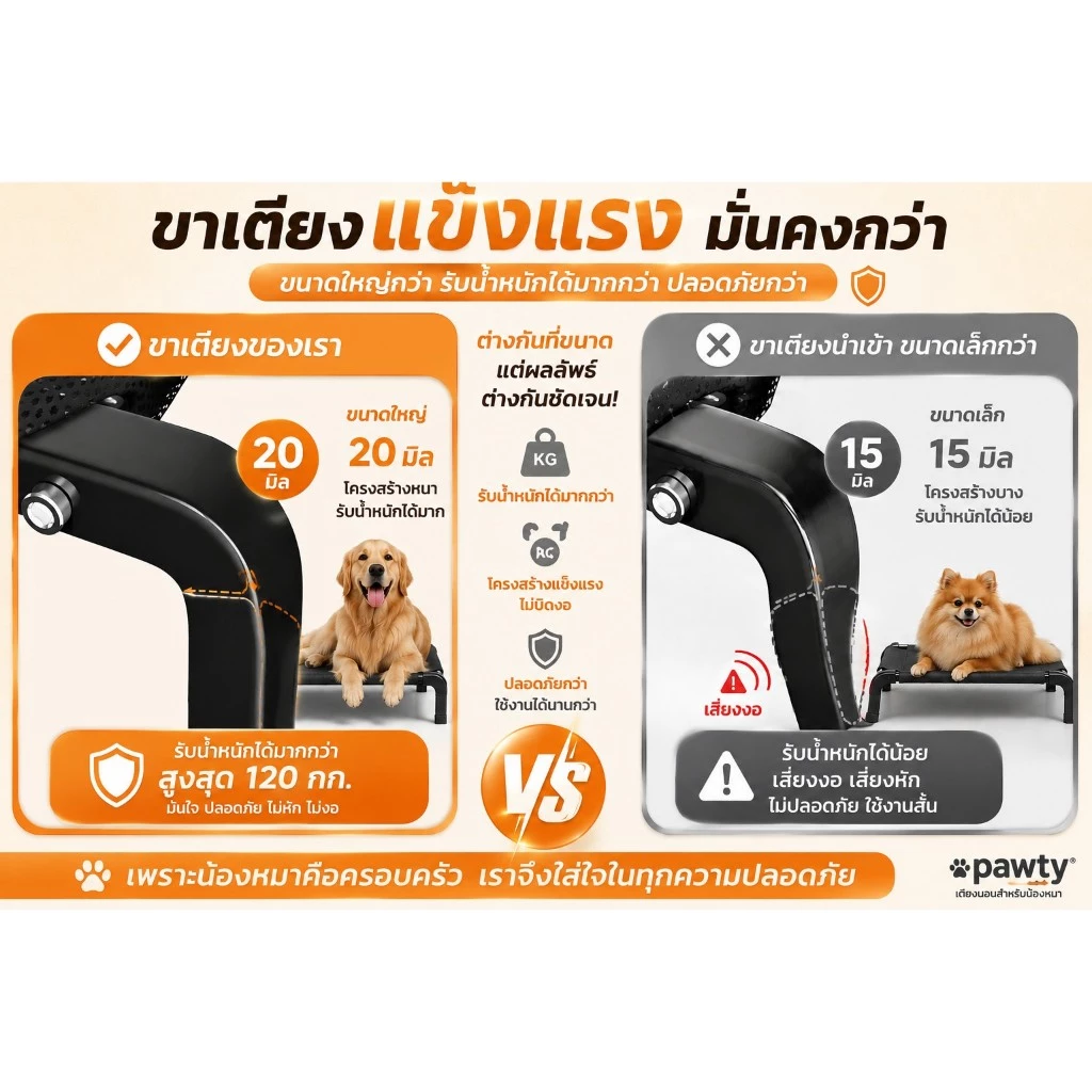 เตียงสุนัข ขนาด S/M/L/XL ผ้าตาข่ายระบายอากาศ โครงเหล็ก thumbnail 9
