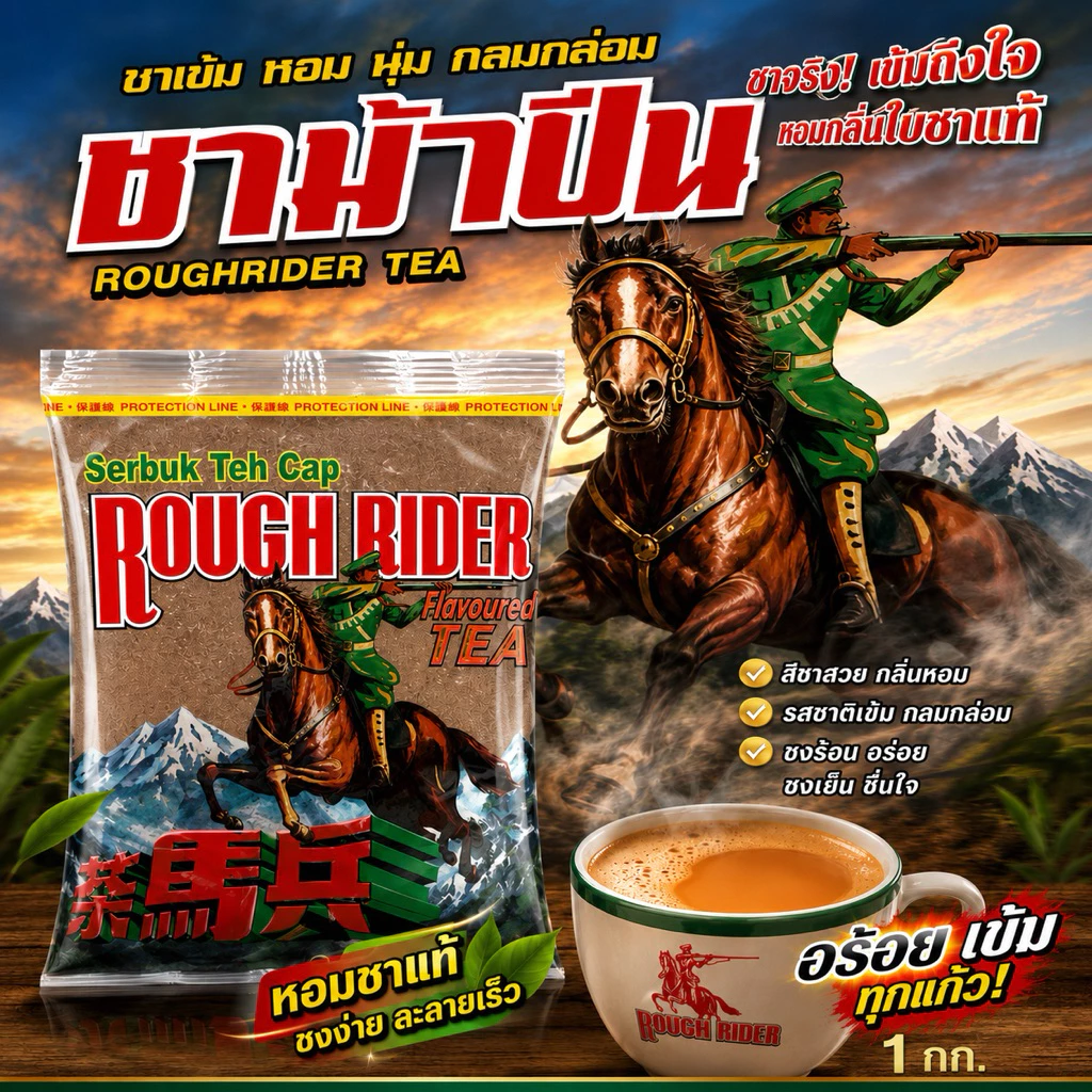 (1kg.)ชาม้าปืน กลิ่นหอม รสชาติเข้มข้น เหมาะกับชาเย็น ชาแท้100%