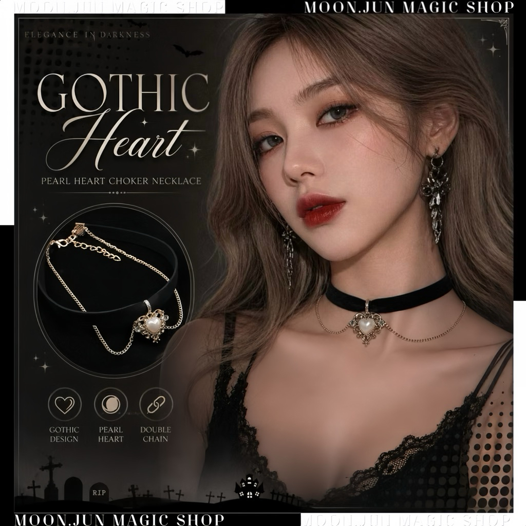 🔮 สร้อยคอ โชคเกอร์ ประดับจี้ สไตล์วินเทจ ฮาโลวีน 🔮 A-088 พร้อมส่งจากไทย