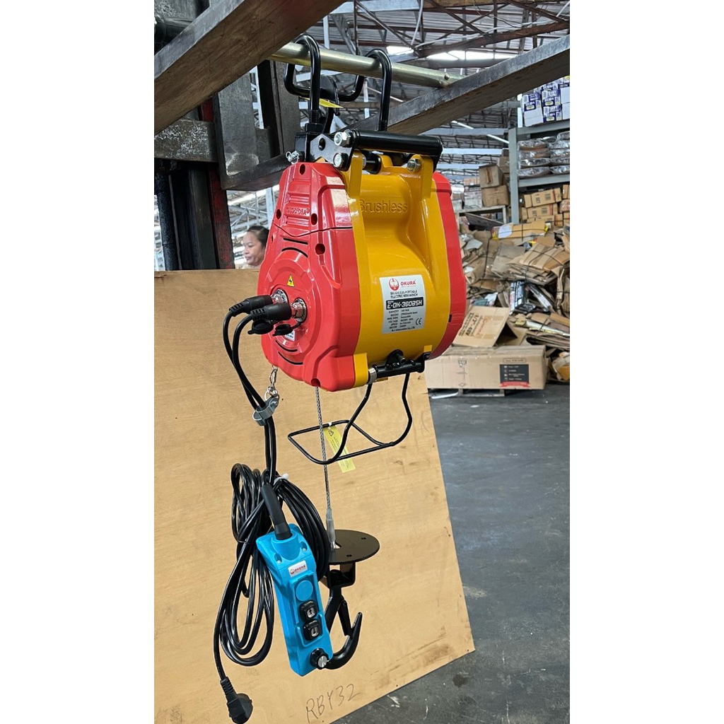 รอกสลิงมินิ ไร้แปรงถ่าน แบบพกพา ใช้ไฟฟ้า BRUSHLESS PORTABLE ELECTRIC MINI WINCH ยี่ห้อOKURA รุ่นE-OK-360BSH