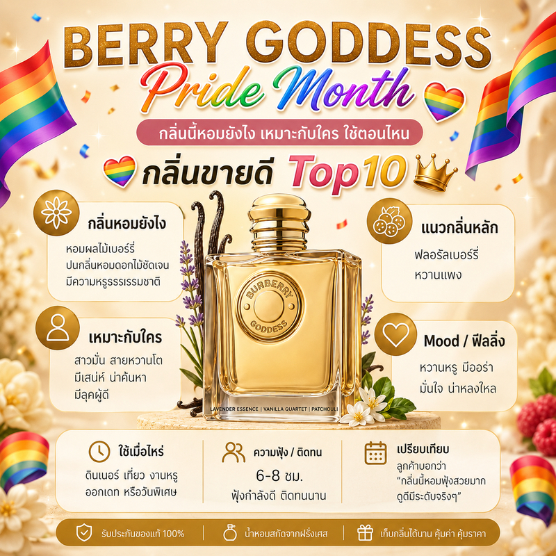 berry goddess เบอรี่ก๊อดเดส [✨กด 3ชิ้น เพื่อรับโปร2แถม1✨] น้ำหอม สี ชา ออยล์ ของแท้ seecha oil Perfume น้ำหอมสีชาseecha