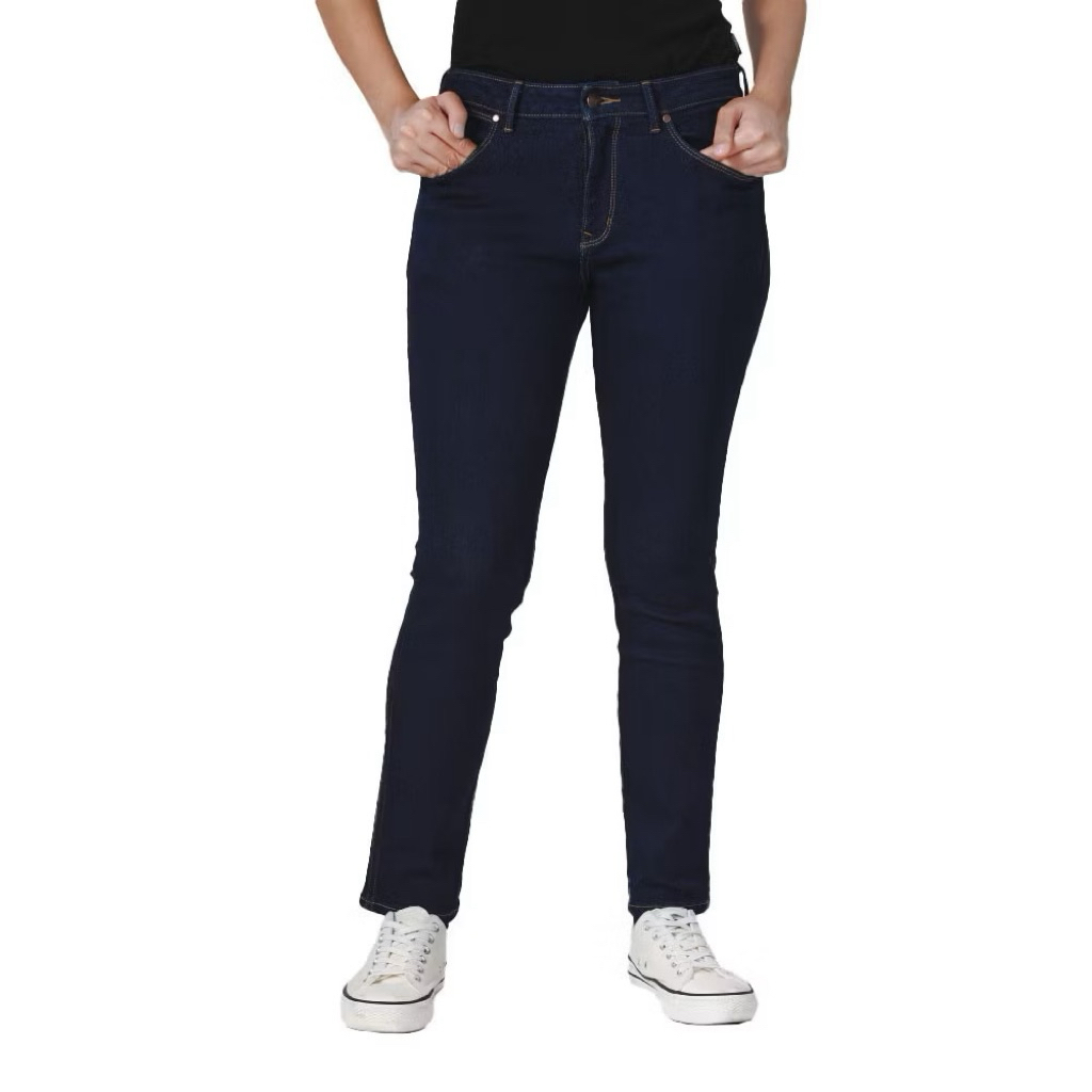 กางเกงยีนส์ผู้หญิง Wrangler รุ่น WR SC24WLARC01 เอวกลาง สกินนี่ สีเข้ม