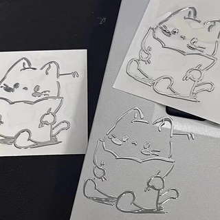 สติกเกอร์ลายใบโคลเวอร์สี่แฉกรูปแมวแบบ 3 มิติ กันน้ำ สำหรับตกแต่งโทรศัพท์และแล็ปท็อป DIY สติกเกอร์ตกแต่งสร้างสรรค์