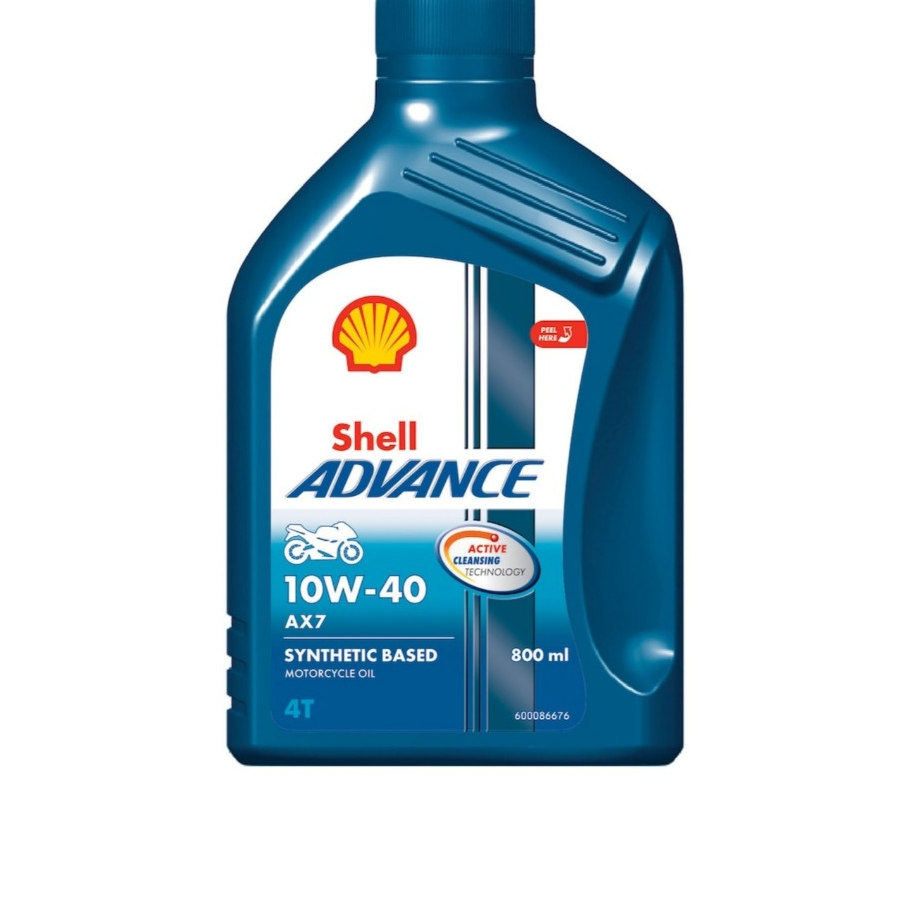 SHELL Advance AX7 10W40 4T 800ml น้ำมันเครื่อง มอเตอร์ไซค์ กึ่งสังเคราะห์ AX 7 เกียร์ธรรมดา เชลล์ 10