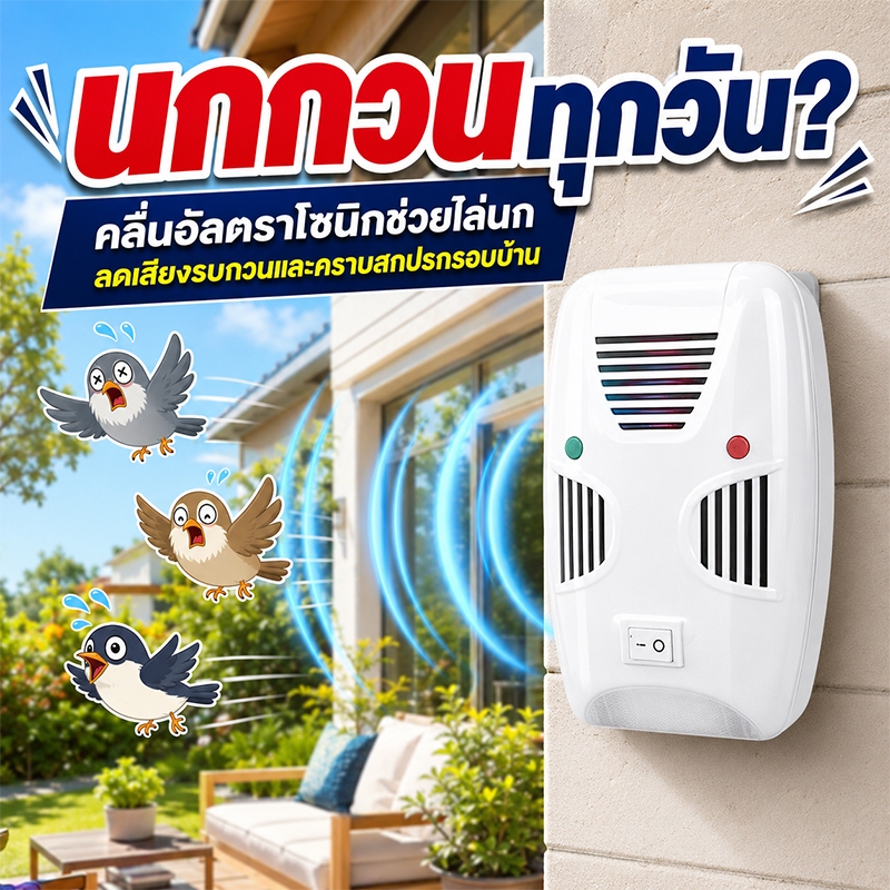 🕊️ไม่มีนกอีกต่อไป📣ไล่นกพิราบ ที่ไล่นก ยาไล่นก ไม่ทำร้ายนก ป้องกันคราบมูลนก ใช้ได้หลายพื้นที่