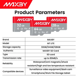 MAXBY MT LITE SD Card 80MB/s 32GB 64GB 128GB สำหรับโทรศัพท์มือถือแท็บเล็ตกล้องติดรถยนต์ TF Card