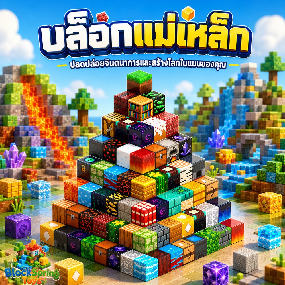 บล็อกต่อแม่เหล็ก ชุดของเล่นตัวต่อ ส่งเสริมไหวพริบ เหมาะเป็นของขวัญให้ลูกน้อย
