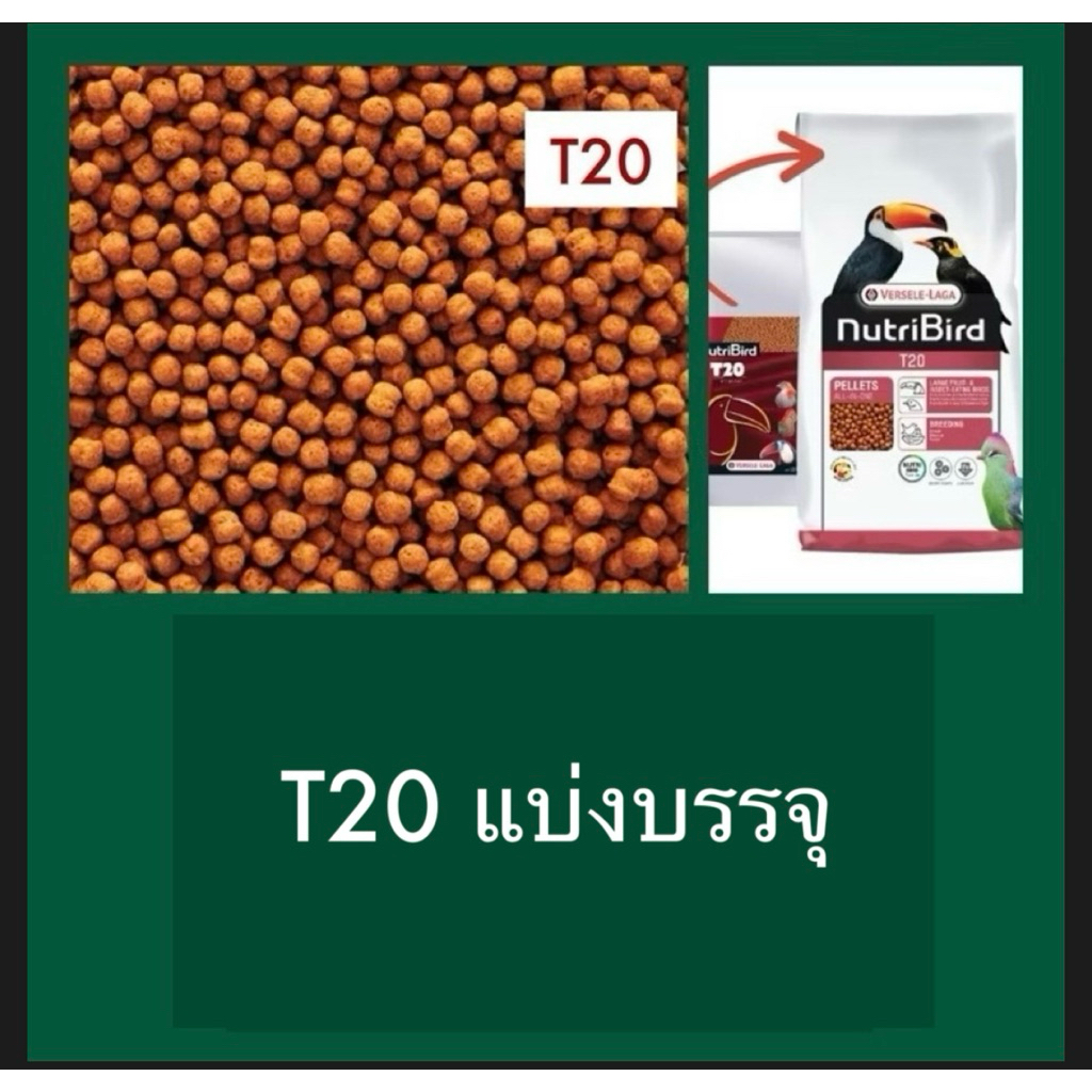 🅺🅺🅵 Nutribird T20 (แบ่งบรรจุ) อาหารนกเอี้ยง นกขุนทอง