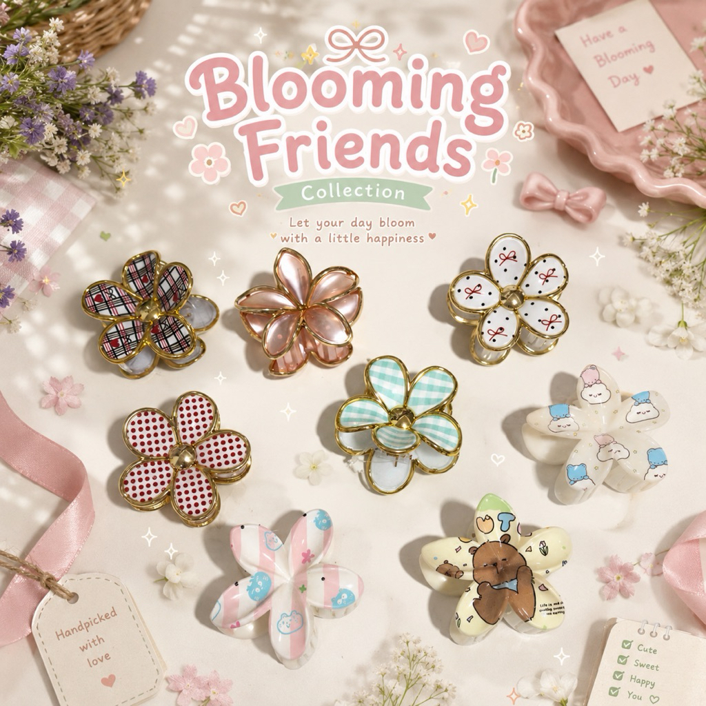 กิ๊บหนีบผมดอกไม้  •BK-TIN HANDMADE• Blooming Friends Collection 🌸