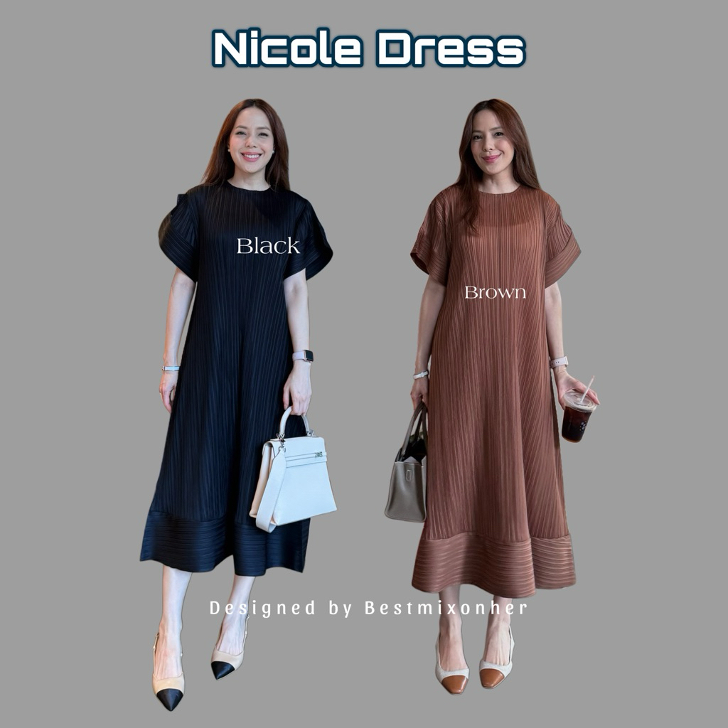 Nicole dress | Code 23211 [ Pleated Midi Dress]