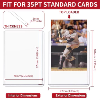 Toploader 35PT (ใส) 25ชิ้น เฟรมการ์ด มีฟิล์มป้องกันรอย ขนาด 3"x4" กรอบใส ท๊อปโหลด ใส่การ์ดด้านบน