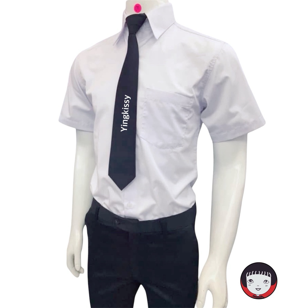 เสื้อนักศึกษาผู้ชายแขนยาว ขาวโอโม่สว่าง อก36-50นิ้ว