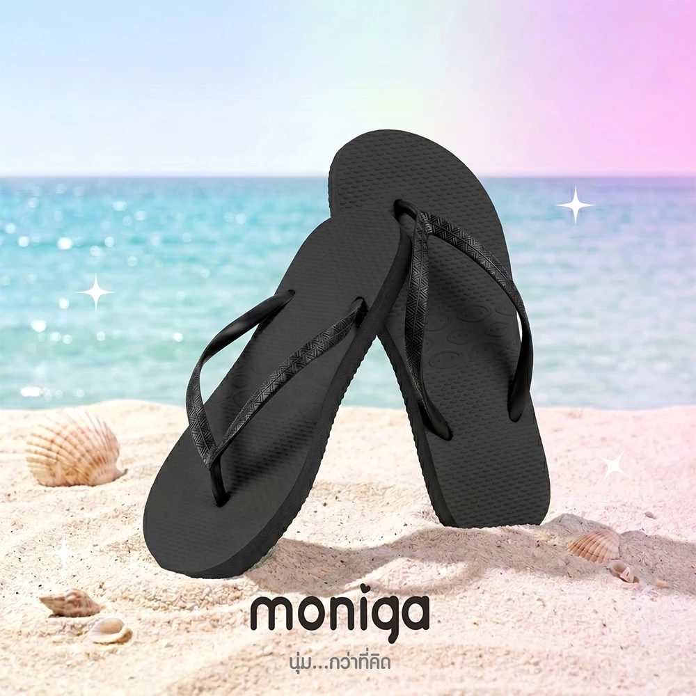 MONIGA รุ่น Maldives สีดำ-หูดำ-หูเงิน คละสี/คละไซส์ (สินค้าสมนาคุณ)