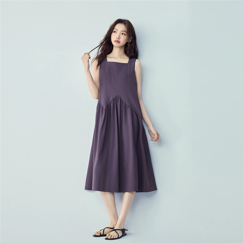 GIORDANO (Online Exclusive) เดรสผู้หญิง Women's Square-neck Dress 13466271