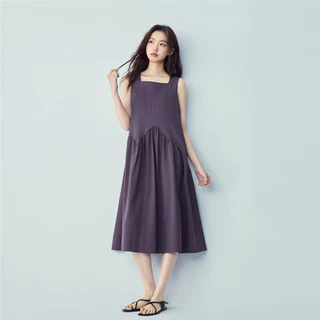 GIORDANO (Online Exclusive) เดรสผู้หญิง Women's Square-neck Dress 13466271