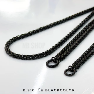 สร้อยลายเปีย Black color 3.0"4.0mm สร้อยคอสแตนเลสแท้สีดำ ไม่ลอก สแตนเลสแท้ ใส่อาบน้ำได้ โดนเหงื่อได้